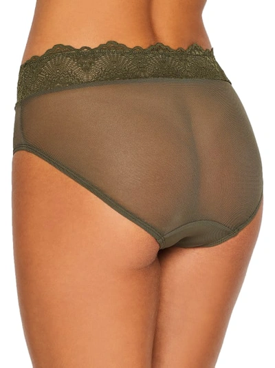 Camio Mio Mesh And Lace Hipster In Camo Green