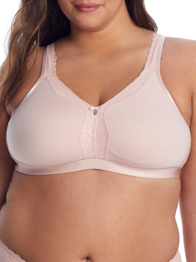 Shop Curvy Couture Cotton Luxe Wire-free Bra In Blushing Rose