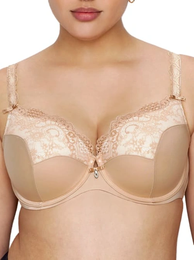 Shop Curvy Couture Tulip Lace Bra In Bombshell Nude