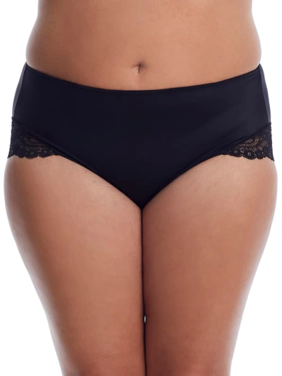 Shop Curvy Couture Tulip Lace Hipster In Black
