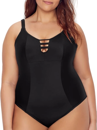 Shop Elomi Plus Size Magnetic Wire-free Shaping One-piece In Black