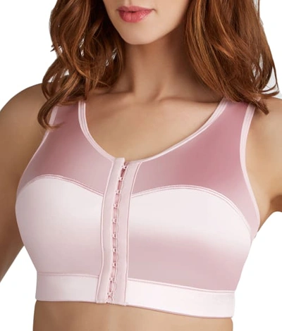 Shop Enell Full Figure High Impact Wire-free Sports Bra In Pink Hope