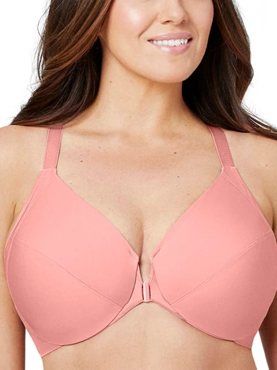 Shop Glamorise Wonderwire Front-close Smoothing Bra In Apricot