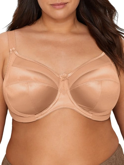 Shop Goddess Keira Satin Side Support Bra In Fawn
