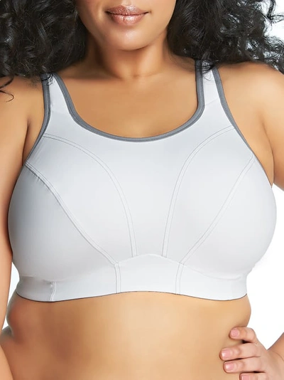 Shop Goddess Mid-impact Wire-free Sports Bra In White