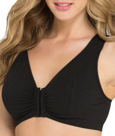 Shop Leading Lady Meryl Front-close Wire-free Bra In Black