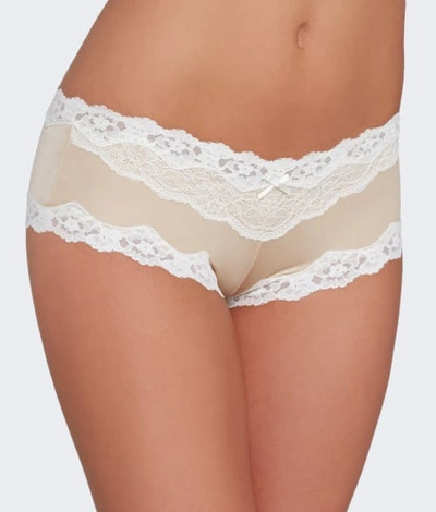 Shop Maidenform Scalloped Lace Hipster In Latte,ivory
