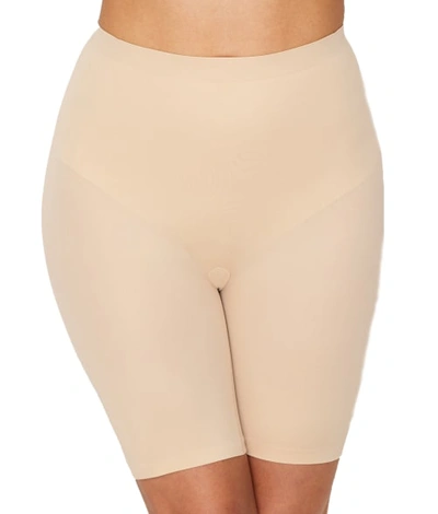 Shop Maidenform Cover Your Bases Smoothing Mid-thigh Shaper In Transparent