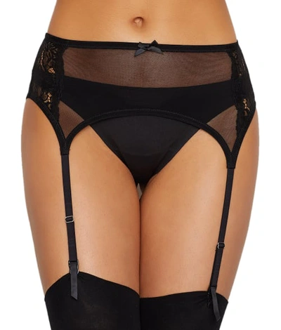 Shop Maidenform Floral Lace Garter Belt In Black