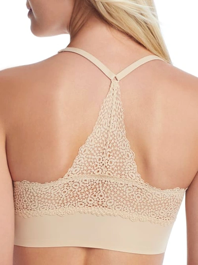 Maidenform Pure Comfort V-neck Lace-racerback Bralette Dm7679 In Latte Lift