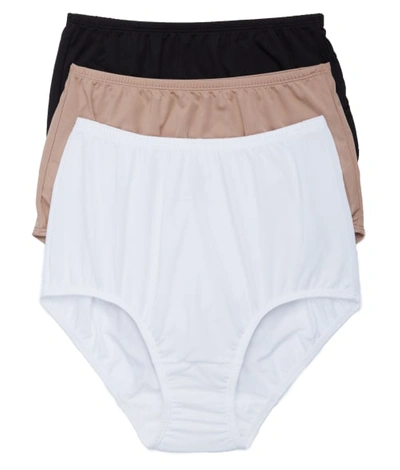 Shop Olga Without A Stitch Microfiber Brief 3-pack In Black,almond,white