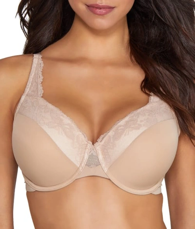Shop Olga Cloud 9 Lace Lift T-shirt Bra In Toasted Almond