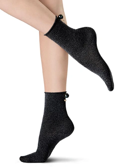 Shop Oroblu Bling Anklet Socks In Black