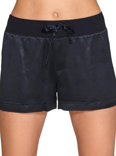 Shop Pj Harlow Mikel Satin Sleep Boxer Shorts In Black
