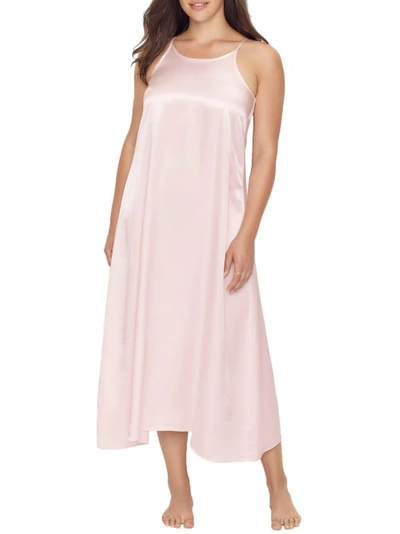 Shop Pj Harlow Monrow Satin Nightgown In Blush
