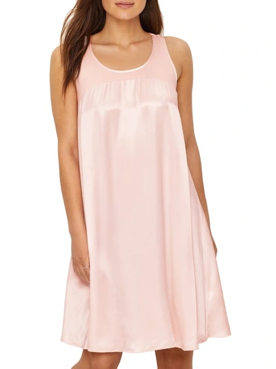 Shop Pj Harlow Lindsay Satin Nightgown In Blush