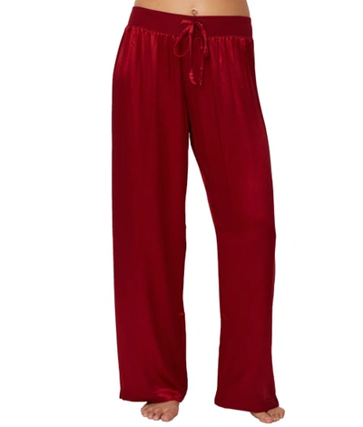 Shop Pj Harlow Jolie Satin Lounge Pants In Red