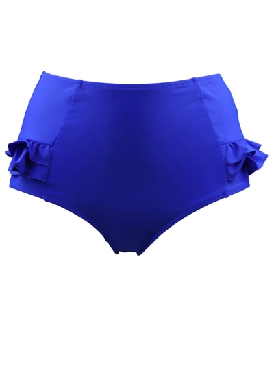 Shop Pour Moi Splash Frill Control Bikini Bottom In Ultramarine