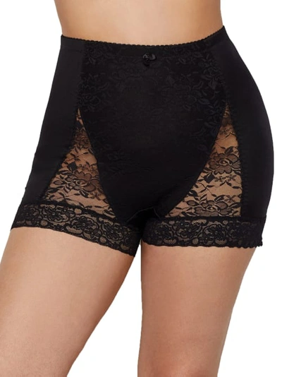 Shop Rhonda Shear Pin-up Lace Tummy Control High-waist Boyshort In Black