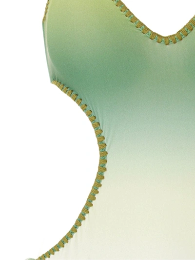 Amir Slama Crochet Gradient One-piece In Green