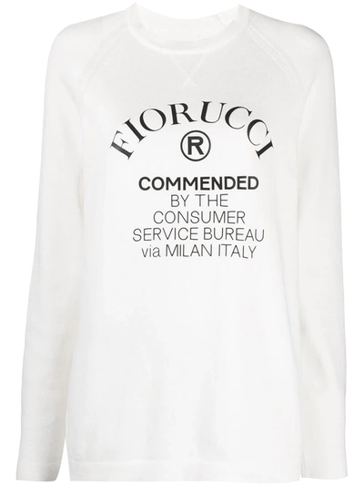 Shop Fiorucci Commended Logo-print Sweatshirt In White