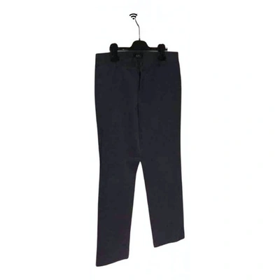 Pre-owned Apc Straight Pants In Navy