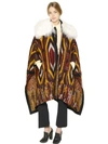 CHLOÉ FAUX SHEARLING & WOOL TAPESTRY CAPE,62I0D7039-OUw20