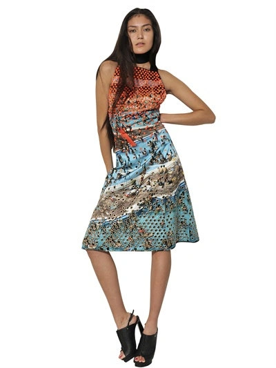 Proenza Schouler Studded And Printed Silk Duchesse Dress In Multicolor