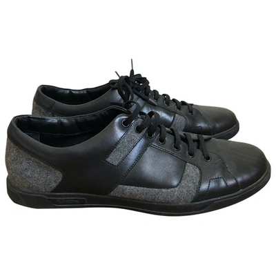 Pre-owned Ermenegildo Zegna Leather Low Trainers In Black