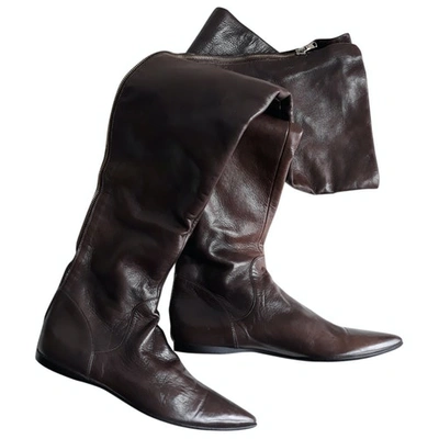 Pre-owned Ermanno Scervino Brown Leather Boots