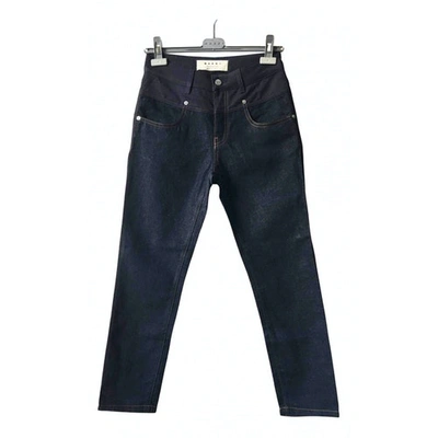 Pre-owned Marni Blue Cotton - Elasthane Jeans