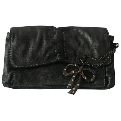 Pre-owned Max & Co Leather Clutch Bag In Metallic