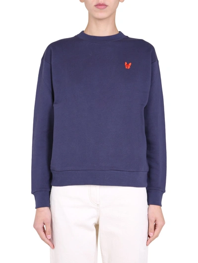 Etre Cecile Embroidered Bulldog Sweatshirt In Blue