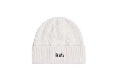 Pre-owned Kith  Slyvan Cable Beanie Ivory