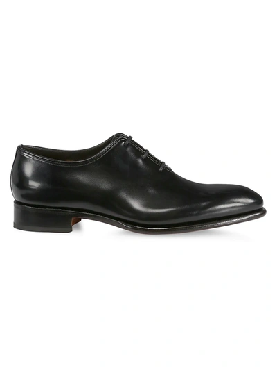 Shop Santoni Men's People Leather Oxford Shoes In Black