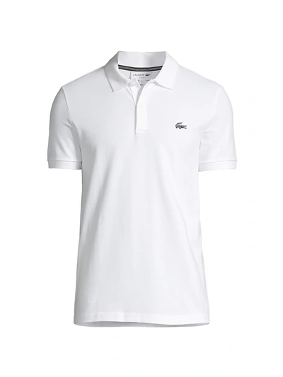 Shop Lacoste Men's Solid Lifestyle Polo T-shirt In White