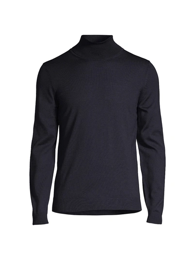 Shop Hugo Boss Men's Musso Virgin Wool Turtleneck Sweater In Dark Blue