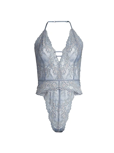 Shop In Bloom Lace Thong Teddy In Star Blue