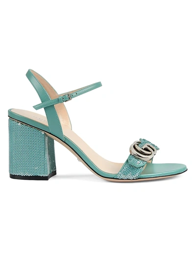 Shop Gucci Marmont Sandals In Green