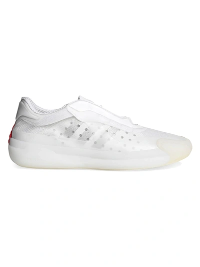 Shop Adidas For Prada A+p Luna Rossa Sneakers In White Silver