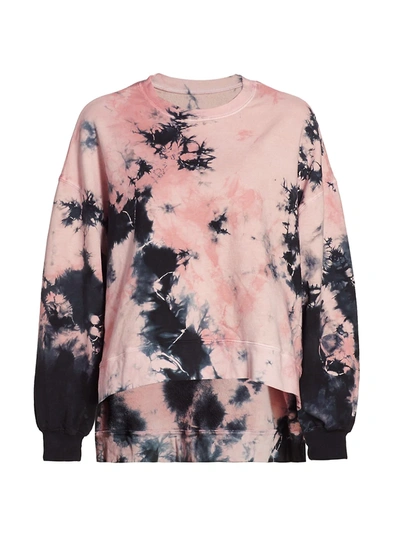Shop Electric & Rose Neil Tie-dye High-low Sweatshirt In Blush Onyx