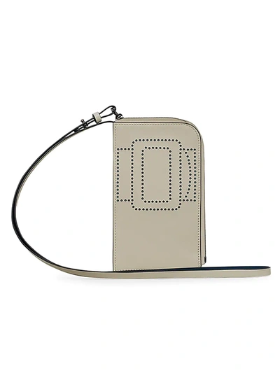 Boyy Perforated Buckle Leather Crossbody Phone Case In Beige