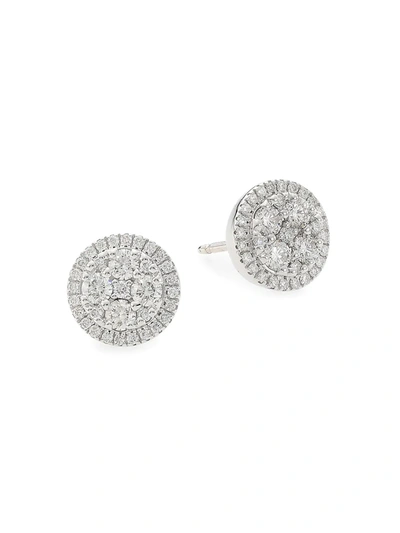 Shop Alberto Milani Women's Via Senato 18k White Gold & Diamond Stud Earrings