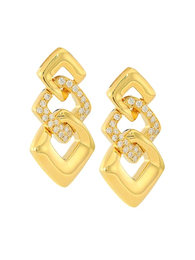 Shop Alberto Milani Via Brera 18k Yellow Gold & Diamond Drop Earrings
