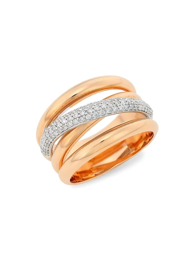 Shop Alberto Milani Via Brera 18k Yellow Gold, 18k White Gold & Diamond Ring
