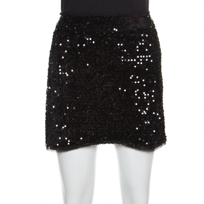 Pre-owned Zadig And Voltaire Black Sequined Jasmi Mini Skirt M