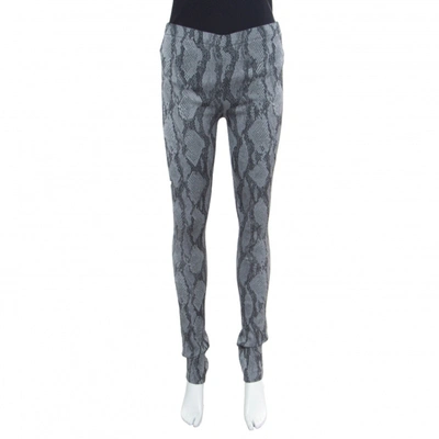Pre-owned Zadig And Voltaire Grey Python Pattern Jacquard Pharell Leggings M