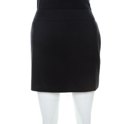 Pre-owned Saint Laurent Black Wool Silk Lined Mini Skirt M