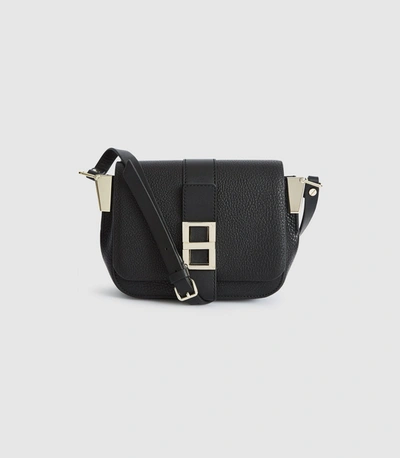 Shop Reiss Leather Mini Cross Body Bag In Black