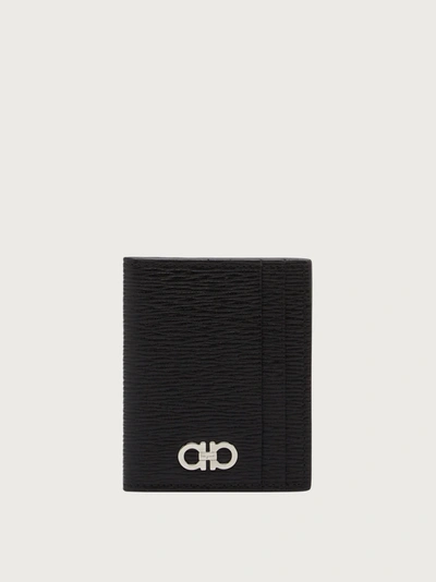 Shop Ferragamo Gancini Credit Card Holder In Black